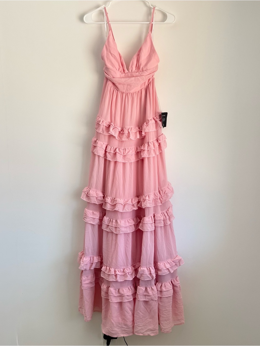 NWT Lulus Lavish Perfection Light Pink Ruffled Tiered Maxi Dress Size XS - Picture 5 of 9